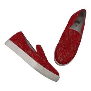 Ash Illusion Lace Slip On Sneaker - Red/Coral - 38